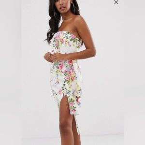 Floral MIDI Dress In ivory, US0